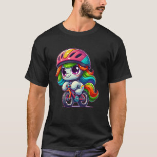 T-shirt Bébé Cheval Drôle à Vélo Amusant pour les Filles