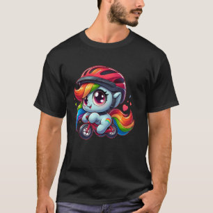 T-shirt Bébé cheval drôle faisant du vélo Filles Garçons