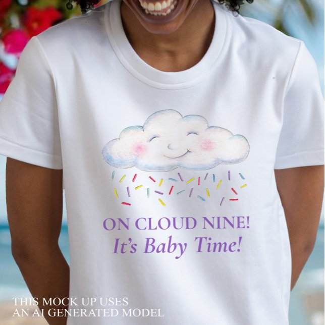 T-shirt Bébé Cloud Nine shower aquarelle future maman (Créateur téléchargé)