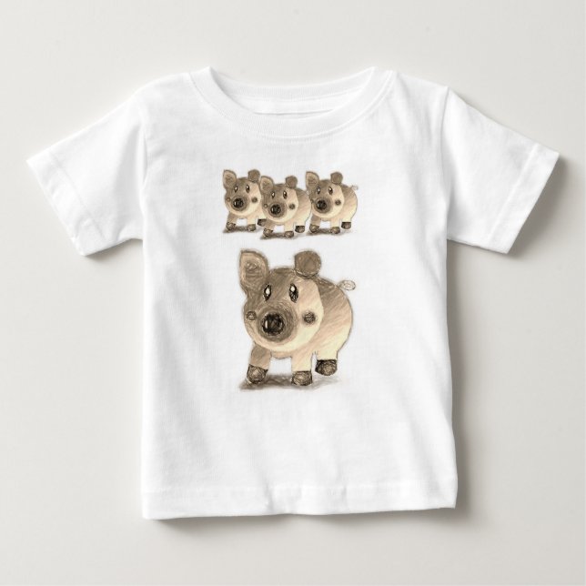 T-shirt bébé cochon (Devant)
