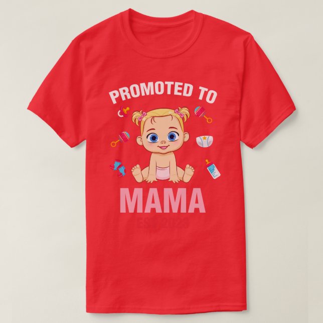 T-shirt Bébé Cute Promu À Mama Est 2023 Anniversaire (Design devant)