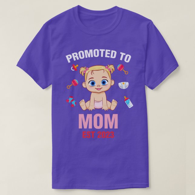 T-shirt Bébé Cute Promu À Maman Est 2023 Anniversaire (Design devant)