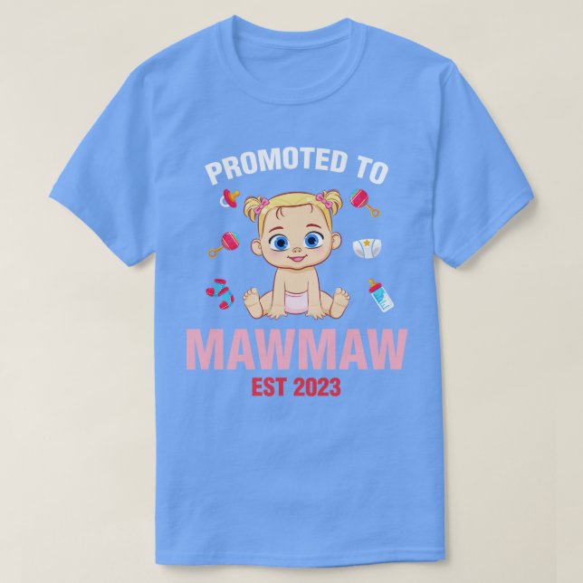 T-shirt Bébé Cute Promu À Mawmaw Est 2023 Anniversaire (Design devant)