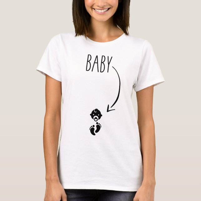 T-shirt Bébé dans le ventre - Faire-part de grossesse (Devant)