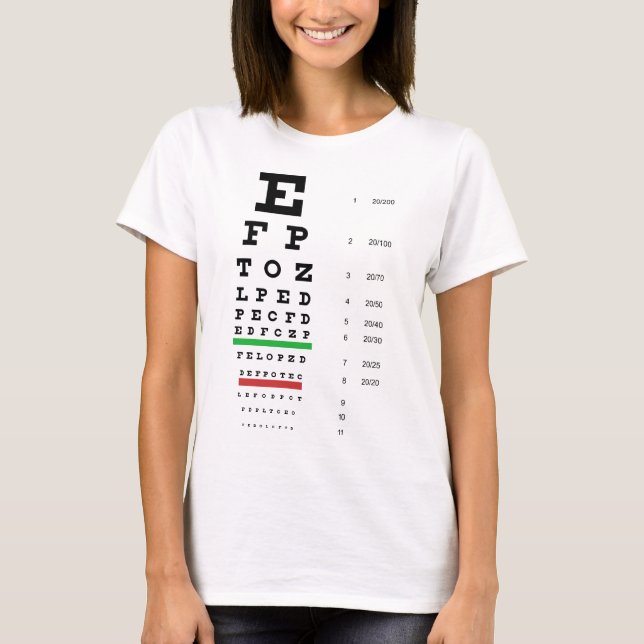 T-shirt Bébé de dames de diagramme d'oeil de Snellen - (Devant)