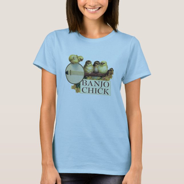 T-shirt Bébé de dames de poussin de banjo - poupée (Devant)