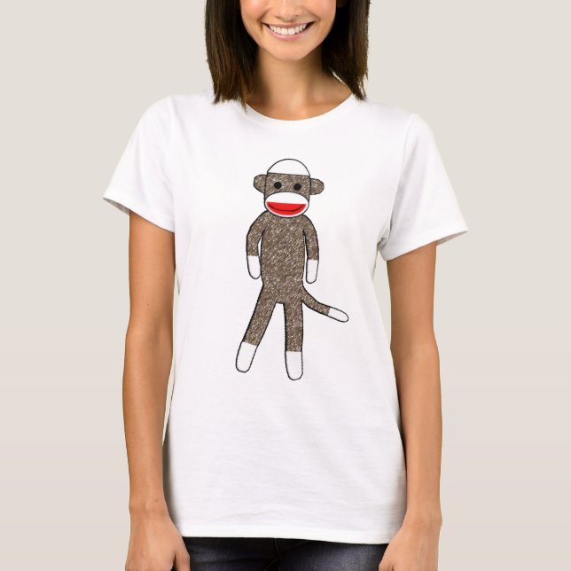 T-shirt Bébé de dames de singe de chaussette - poupée (Devant)