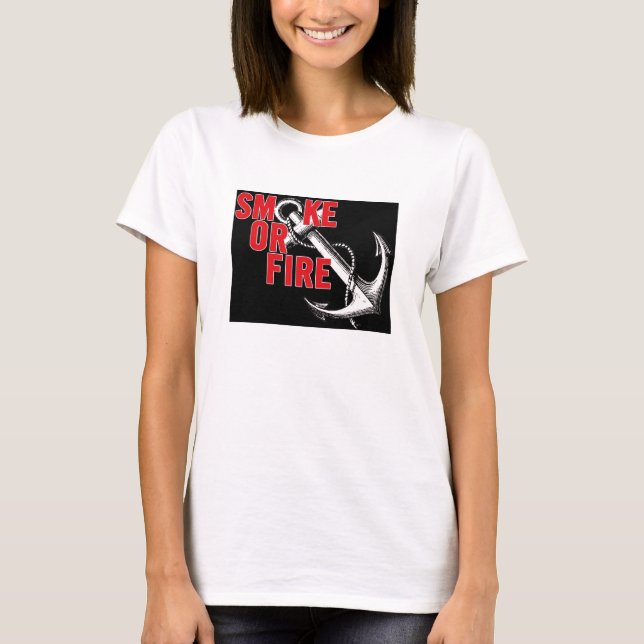 T-shirt bébé de fumée ou du feu - poupée (Devant)