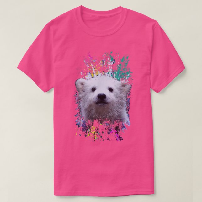 T-shirt Bébé de l'ours polaire coloré (Design devant)