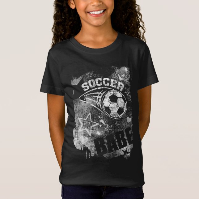 T-Shirt Bébé de soccer, soccer noir (Devant)