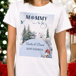 T-shirt Bébé d'hiver ours neigeux Fête prénatale Maman