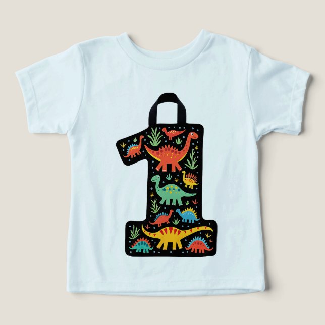T-shirt bébé Dinosaur coloré (Design Recto)