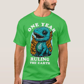 T-shirt Bébé Dinosaure Diriger La Terre Anniversaire D'Un