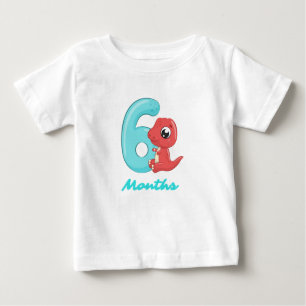 T-shirt bébé dinosaure mignon de six mois