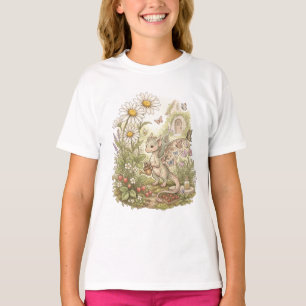 T-shirt Bébé dragon mignon faisant du jardinage dans un co