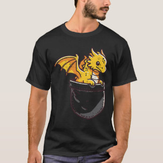T-shirt Bébé Dragon Pochette Mignonne Fantastique Mythique