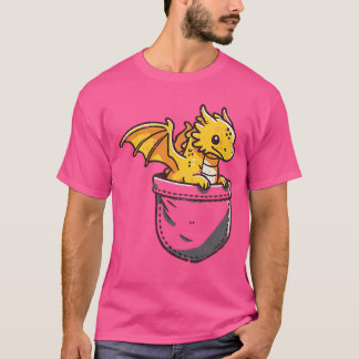 T-shirt Bébé Dragon Pochette Mignonne Fantastique Mythique