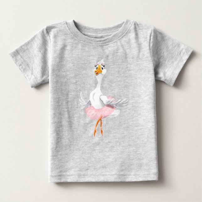 T-shirt bébé drôle avec Ballerina Duck (Devant)