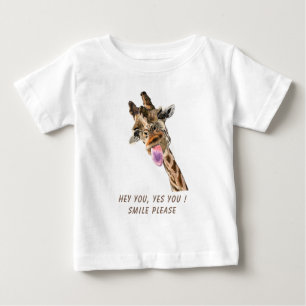 T-Shirt Bébé drôle Jouer Giraffe - Texte personnal