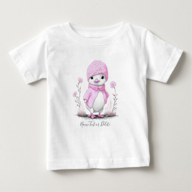T-shirt Bébé en Aquarelle rose (Devant)