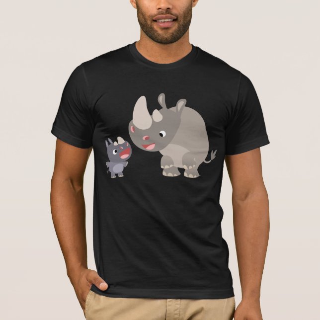 T-shirt Bébé et T-shirt Big Rhino Cartoon Rhino (Devant)