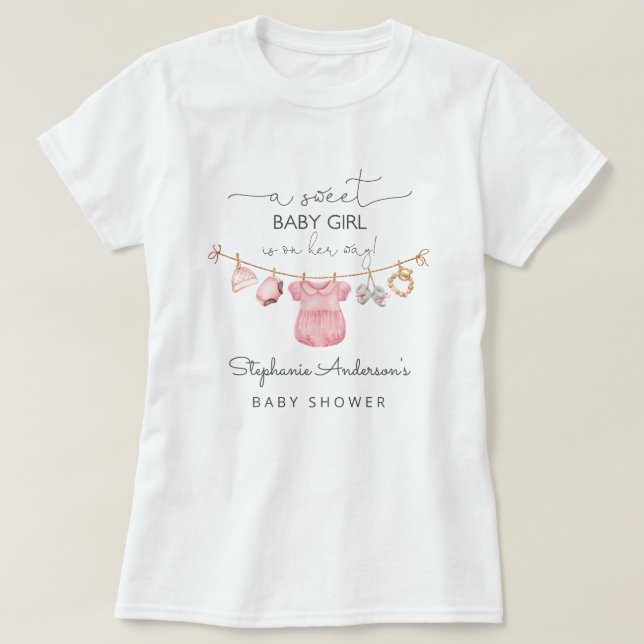 T-shirt Bébé Fille Vêtements Baby shower Maman pour être c (Design devant)