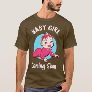 T-shirt Bébé Fille Vient Faire-part de grossesse Parents