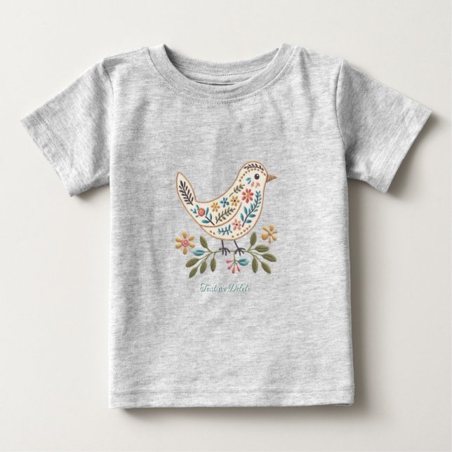T-shirt bébé fleur colorée Little Bird (Devant)