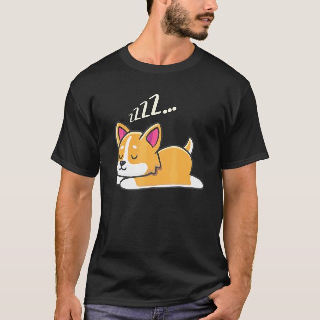 T-shirt Bébé Fourrure Endormi Chiens Mignons et Intelligen (Devant)