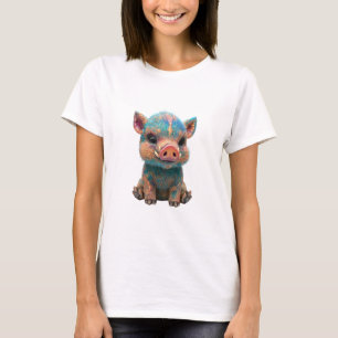 T-shirt Bébé Galaxie Iridescente Sanglier Femme