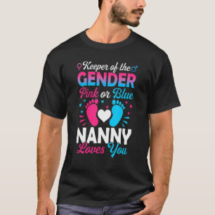 T-shirt Bébé Genre Révéler Douche Rose Ou Bleu Nounou Aime