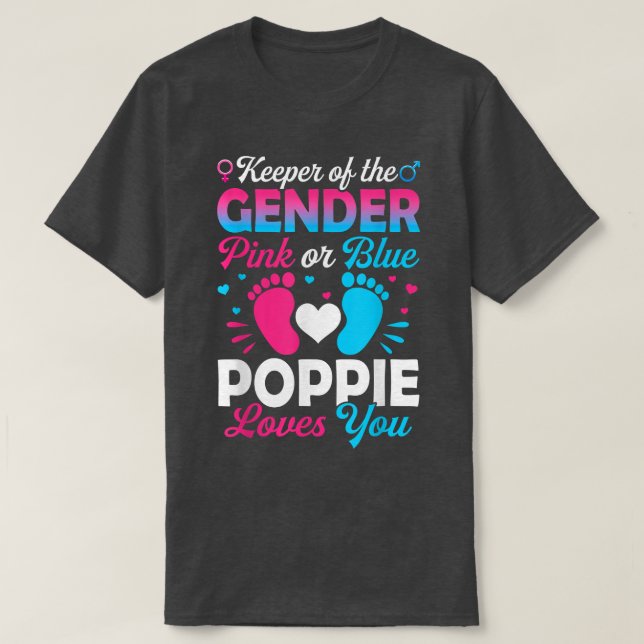 T-shirt Bébé Genre Révéler Douche Rose Ou Bleu Poppie Amou (Design devant)