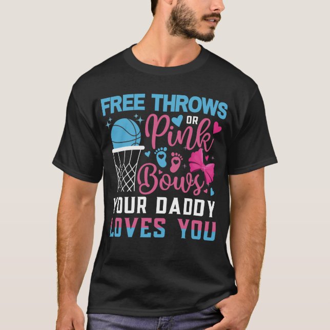 T-shirt Bébé Genre Révéler Libre Jeu ou Vaches Roses Papa (Devant)