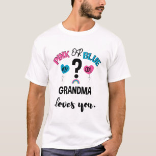 T-shirt Bébé Genre Révéler Rose Ou Bleu Grand-mère vous ai