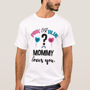 T-shirt Bébé Genre Révéler Rose Ou Bleu Maman Vous Aime