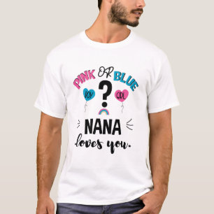 T-shirt Bébé Genre Révéler Rose Ou Bleu Nana Vous Aime