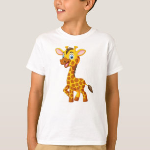 T-shirt Bébé girafe mignon souriant dessin animé-35280