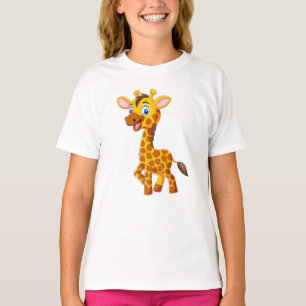 T-shirt Bébé girafe mignon souriant dessin animé-35280
