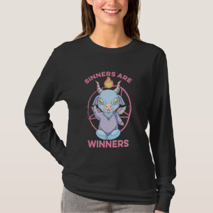 T-shirt Bébé Goth Pastel Baphomet Les Pécheurs Sont des Ga