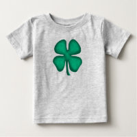 T-shirt bébé gris Clé 4 feuilles Lucky irlandais