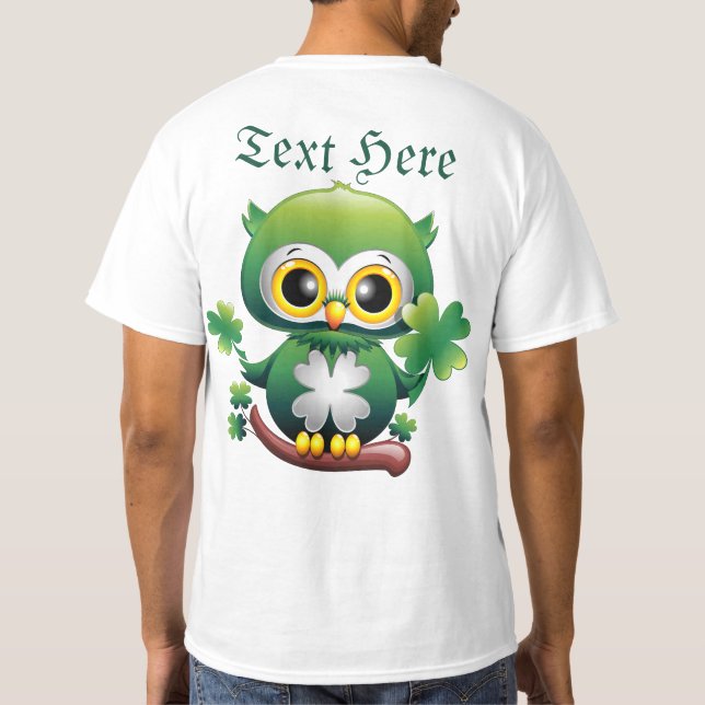T-shirt Bébé Hibou Mignon St Patrick Dessin Animé (Dos)