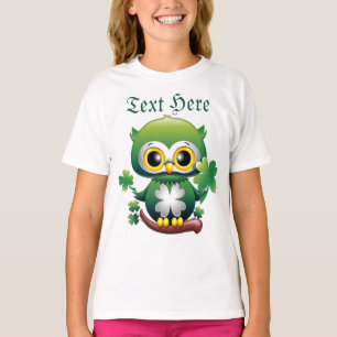 T-shirt Bébé Hibou Mignon St Patrick Dessin Animé