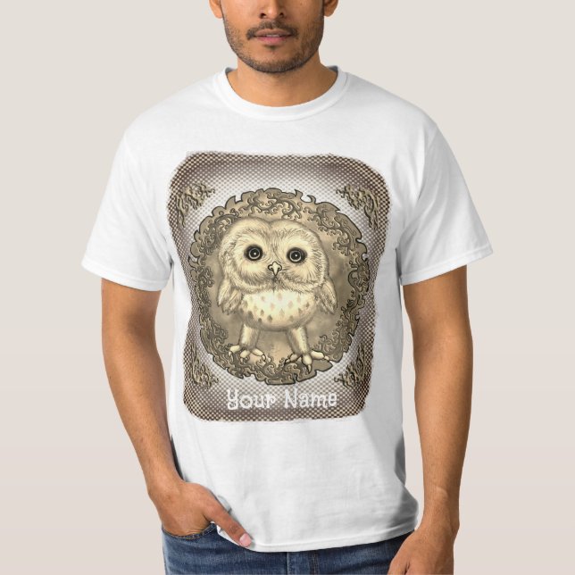 T-shirt bébé hibou Nouvelle Lune (Devant)
