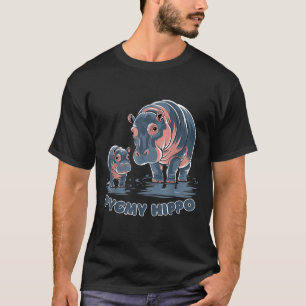 T-shirt Bébé Hippopotame Nain Moo Deng Mignon Zoo Drôle Po
