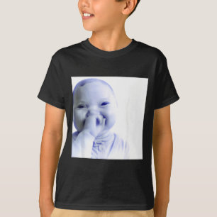 T-shirt Bébé IA drôle tenant un mème de rire 
