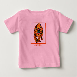T-shirt bébé illustré de Tigre Orange Mignon pour