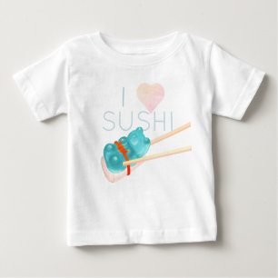 T-shirt bébé "J'adore les sushis" Ourson Gomme Ble