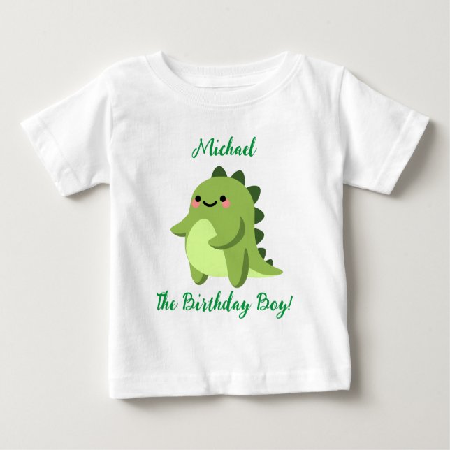 T-shirt bébé Kawaii Dinosaur personnalisé (Devant)