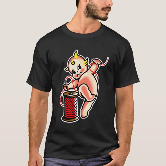T-shirt Bébé Kewpie Couturière (Devant)