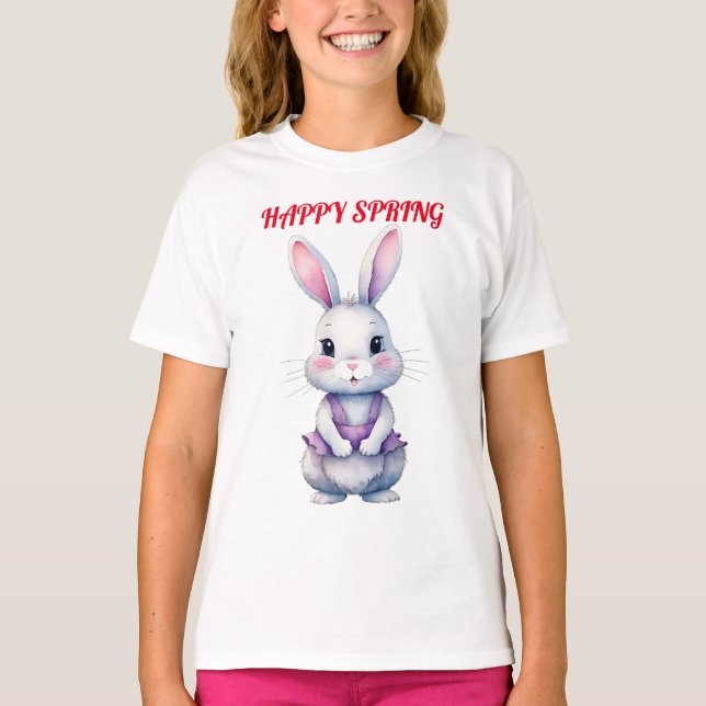 T-shirt Bébé lapin au printemps (Devant)